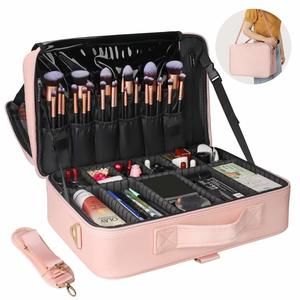 Travel Makeup Train Case Cosmetic Case Organizer Portable Artist Storage Bag😜
